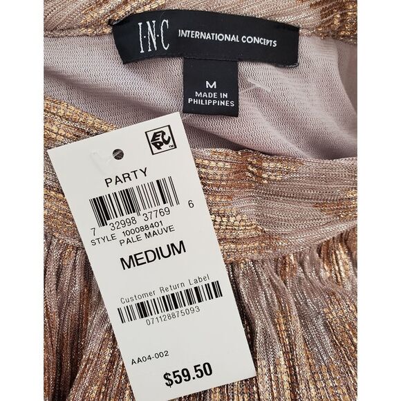 NEW! INC Tie-Neck Shine Halter Top size Medium - Picture 11 of 13